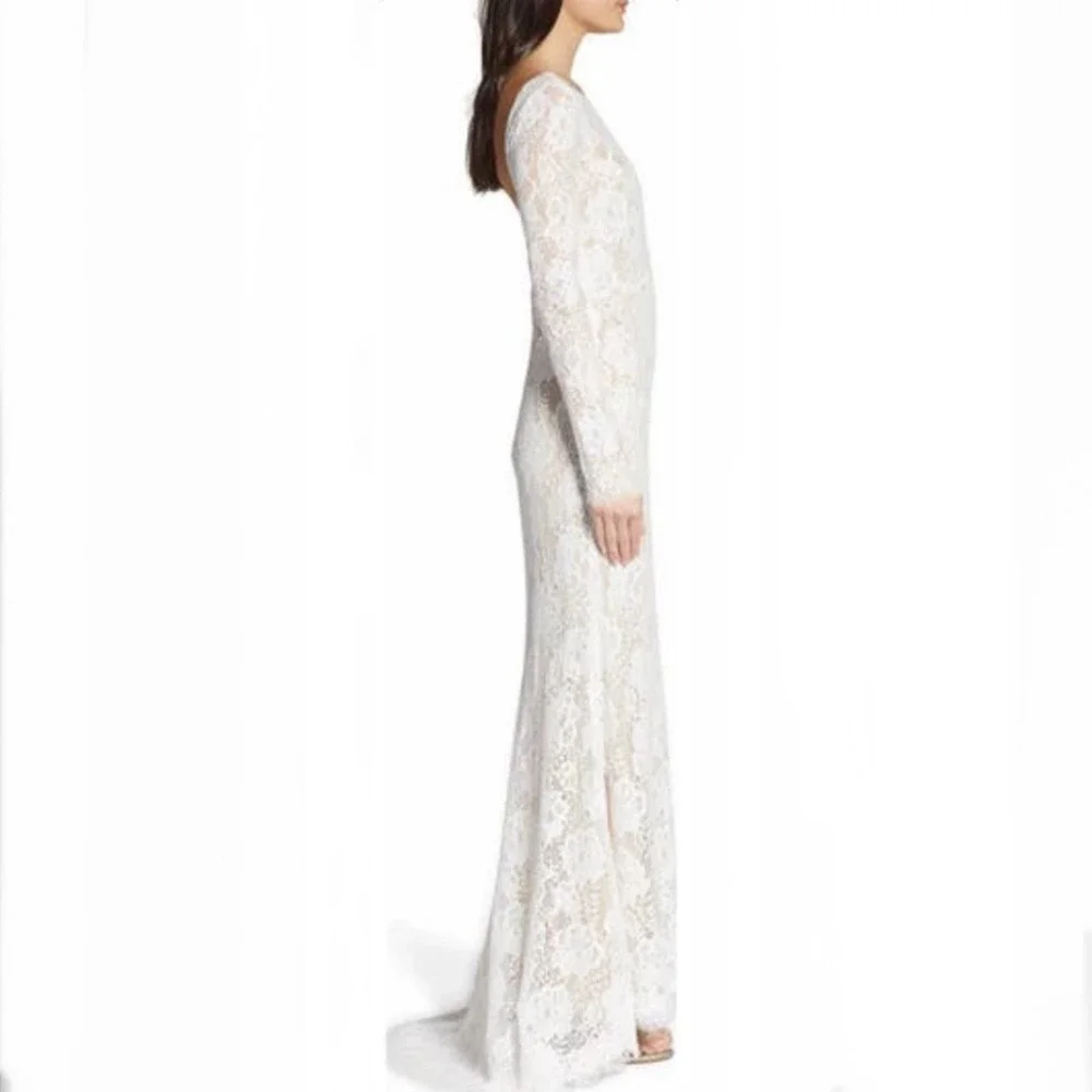 By Watters NWT Lace Long Sleeve Wedding Dress 10 - Picture 5 of 13